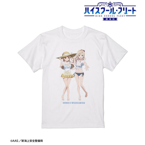 『ハイスクール・フリート』描き下ろし 納沙 幸子&ヴィルヘルミーナ 海辺ver. Tシャツレディース【202603再販】