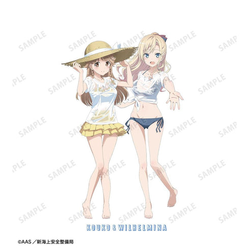 『ハイスクール・フリート』描き下ろし 納沙 幸子&ヴィルヘルミーナ 海辺ver. Tシャツレディース【202603再販】