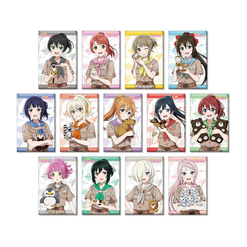 『ラブライブ!虹ヶ咲学園スクールアイドル同好会』東武動物公園コラボ 描き下ろし サファリルックver. トレーディングスクエア缶バッジ(単位/BOX)【202505再販】