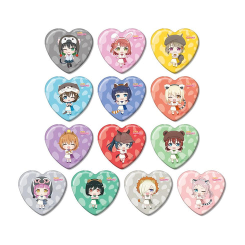 『ラブライブ!虹ヶ咲学園スクールアイドル同好会』東武動物公園コラボ トレーディング ちびキャラ ハート型缶バッジ(単位/BOX)【202505再販】