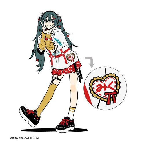 『初音未來』全新繪製 初音未來 Art by coalowl 附插畫圖案的BIG姓名牌 ver.A【202608再版】