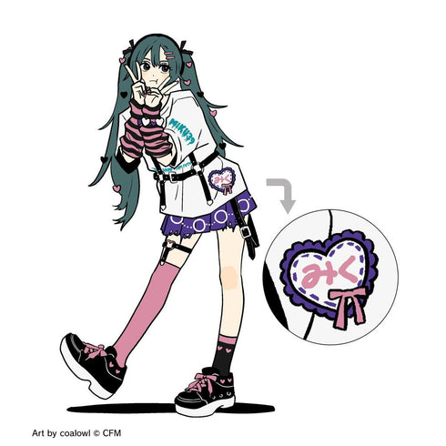 《初音未来》全新绘制 初音未来 Art by coalowl 插画款BIG姓名牌 ver.B【202608再版】