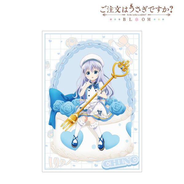 『ご注文はうさぎですか? BLOOM』描き下ろし チノ お座りケーキver. A3マット加工ポスター【202604再販】