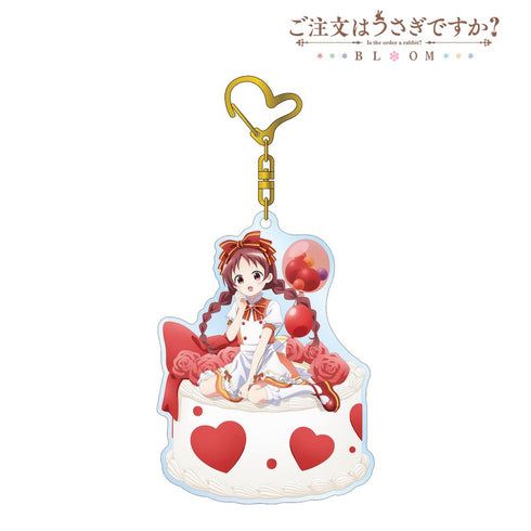 『ご注文はうさぎですか? BLOOM』描き下ろし メグ お座りケーキver. BIGアクリルキーホルダー【202507再販】