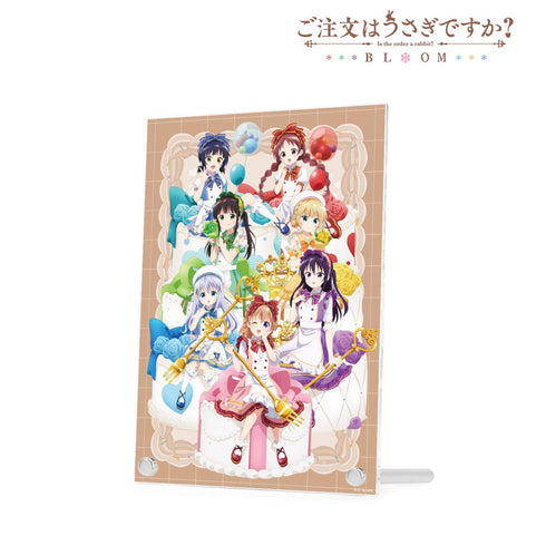 『ご注文はうさぎですか? BLOOM』描き下ろし 集合 お座りケーキver. A5アクリルパネル【202507再販】