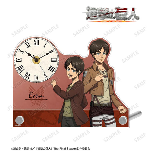 『進撃の巨人』描き下ろし エレン 過去と現在ver. アクリルスタンド時計【202507再販】