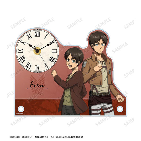 『進撃の巨人』描き下ろし エレン 過去と現在ver. アクリルスタンド時計【202512再販】