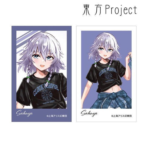 《东方Project》松本能人绘 十六夜咲夜 现代风时尚版 即拍即印风格插画卡2张套装