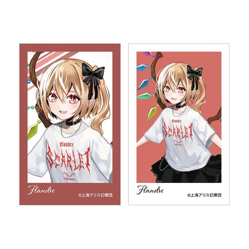 『東方Project』松本能人イラスト フランドール・スカーレット 現代風ファッションver. インスタントカメラ風イラストカード2枚セット
