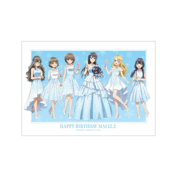 《青春猪男不会梦见书包女孩》全新绘制 合影 樱岛麻衣 生日版 A3哑光处理海报【202610再版】