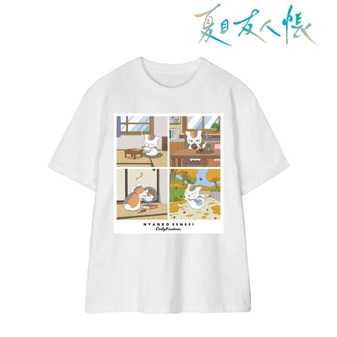 『夏目友人帳』描き下ろし 8時から11時のニャンコ先生 ニャンコ先生の1日ver. Tシャツメンズ【202602再販】