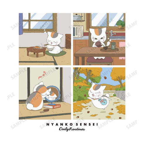 『夏目友人帳』描き下ろし 8時から11時のニャンコ先生 ニャンコ先生の1日ver. Tシャツメンズ【202602再販】