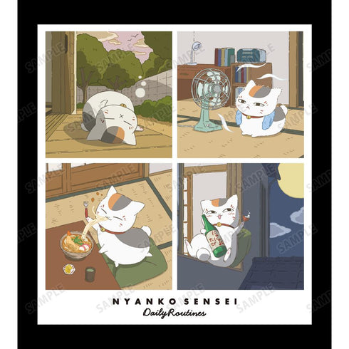 『夏目友人帳』描き下ろし 16時から19時のニャンコ先生 ニャンコ先生の1日ver. Tシャツメンズ【202602再販】