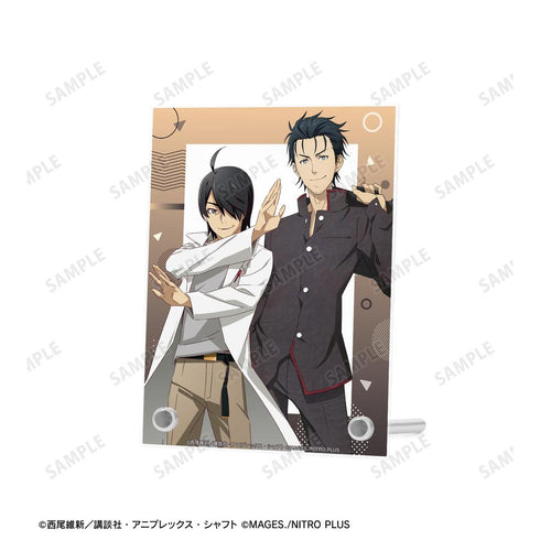 『物語シリーズ×STEINS;GATE』描き下ろし 阿良々木暦&岡部倫太郎 コラボイラストver. A6アクリルパネル