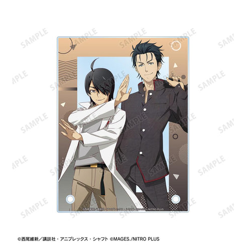 『物語シリーズ×STEINS;GATE』描き下ろし 阿良々木暦&岡部倫太郎 コラボイラストver. A6アクリルパネル