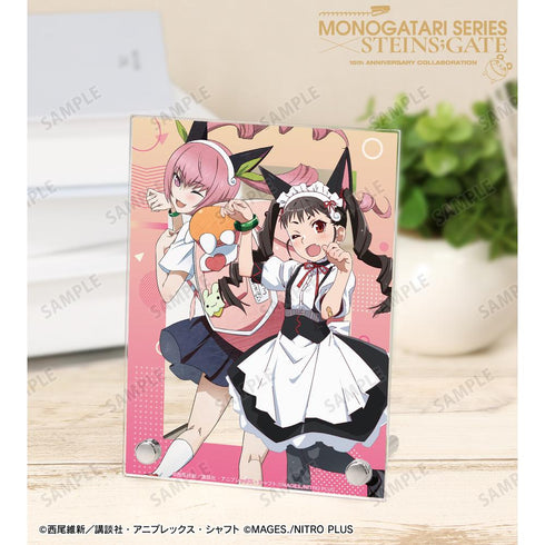 『物語シリーズ×STEINS;GATE』描き下ろし 八九寺真宵&フェイリス・ニャンニャン コラボイラストver. A6アクリルパネル