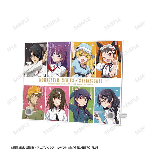『物語シリーズ×STEINS;GATE』描き下ろし 集合 コラボイラストver. A6アクリルパネル ver.A