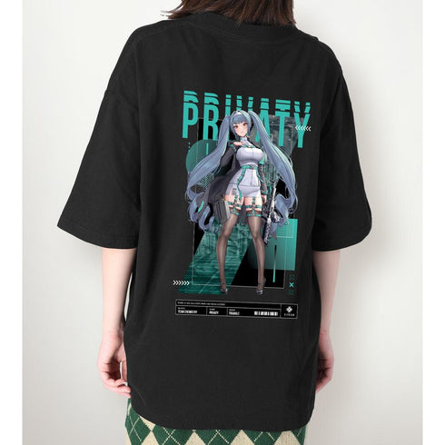 『勝利の女神:NIKKE』LOVECACAOさんイラスト プリバティ タクティカルファッションver. BIGシルエットTシャツユニセックス