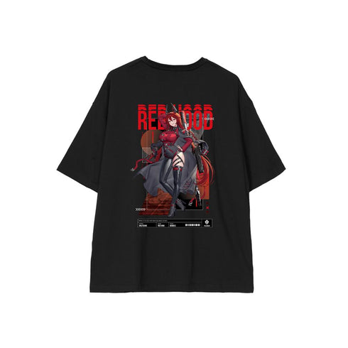 『勝利の女神:NIKKE』LOVECACAOさんイラスト レッドフード タクティカルファッションver. BIGシルエットTシャツユニセックス