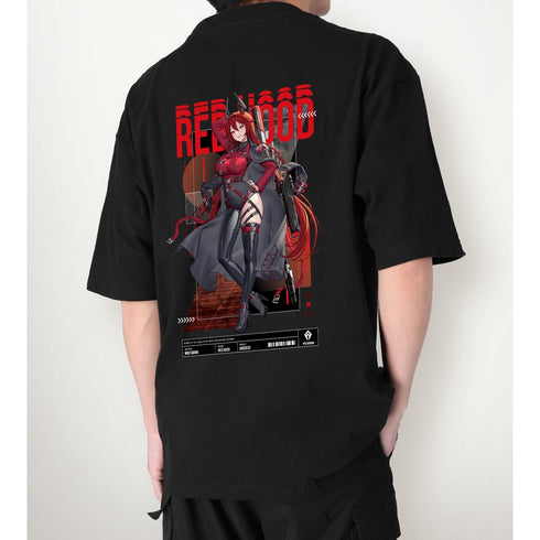 『勝利の女神:NIKKE』LOVECACAOさんイラスト レッドフード タクティカルファッションver. BIGシルエットTシャツユニセックス