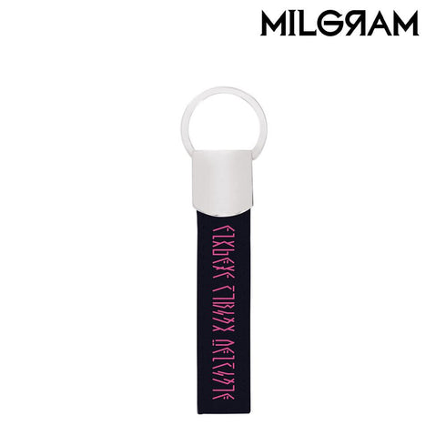 『MILGRAM -ミルグラム-』ユノ 囚人服ベルト風 キーリング付き合皮キーホルダー