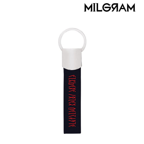 『MILGRAM -ミルグラム-』フータ 囚人服ベルト風 キーリング付き合皮キーホルダー