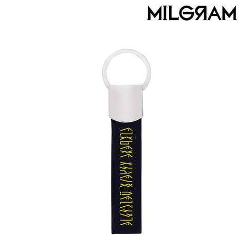 『MILGRAM -ミルグラム-』ムウ 囚人服ベルト風 キーリング付き合皮キーホルダー