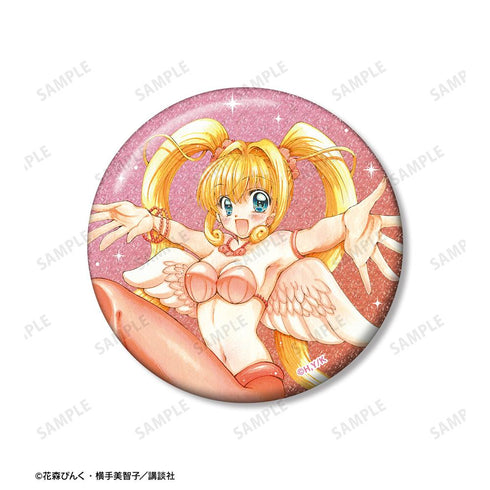 『ぴちぴちピッチ』花森ぴんく先生 描き下ろし るちあ 羽を纏ったマーメイドver. グリッター缶バッジ 2個セット【202509再販】