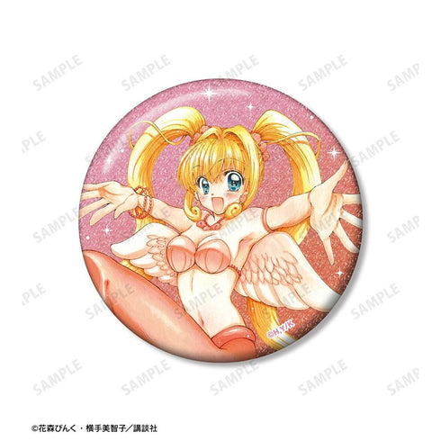 『ぴちぴちピッチ』花森ぴんく先生 描き下ろし るちあ 羽を纏ったマーメイドver. グリッター缶バッジ 2個セット【202606再販】
