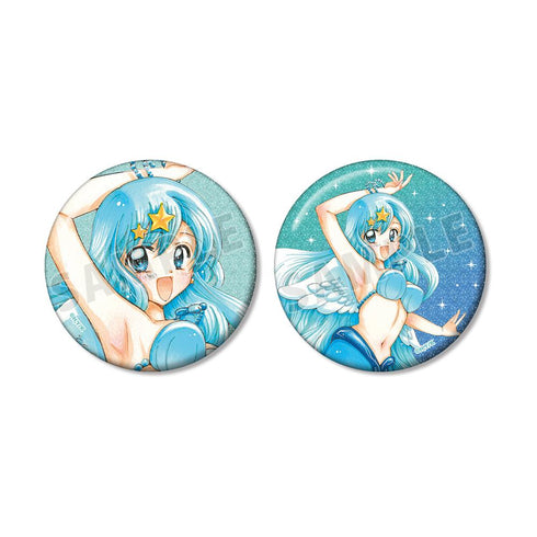 『ぴちぴちピッチ』花森ぴんく先生 描き下ろし 波音 羽を纏ったマーメイドver. グリッター缶バッジ 2個セット【202509再販】
