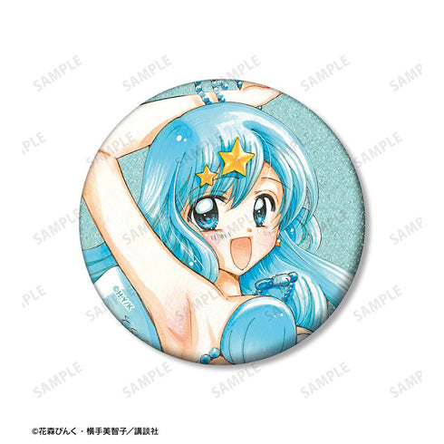 『ぴちぴちピッチ』花森ぴんく先生 描き下ろし 波音 羽を纏ったマーメイドver. グリッター缶バッジ 2個セット【202509再販】