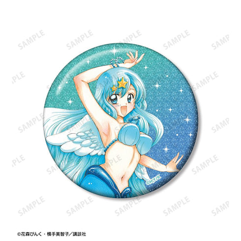 『ぴちぴちピッチ』花森ぴんく先生 描き下ろし 波音 羽を纏ったマーメイドver. グリッター缶バッジ 2個セット【202509再販】