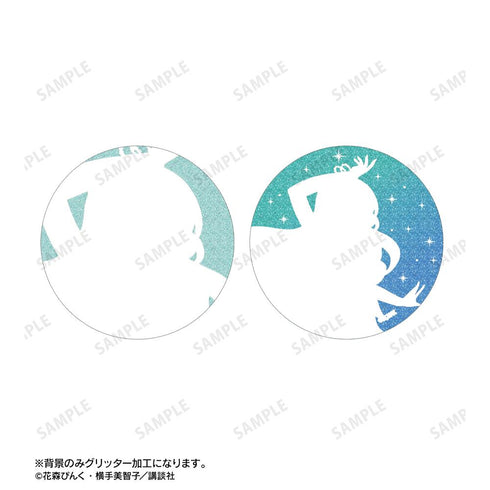 『ぴちぴちピッチ』花森ぴんく先生 描き下ろし 波音 羽を纏ったマーメイドver. グリッター缶バッジ 2個セット【202509再販】