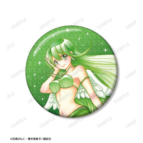 『ぴちぴちピッチ』花森ぴんく先生 描き下ろし リナ 羽を纏ったマーメイドver. グリッター缶バッジ 2個セット【202606再販】