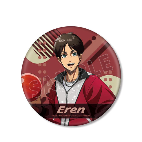 『進撃の巨人』描き下ろし エレン レトロ風ファッションver. BIG缶バッジ【202511再販】