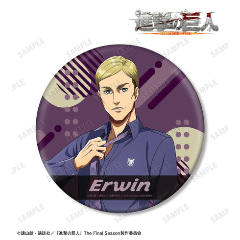 『進撃の巨人』描き下ろし エルヴィン レトロ風ファッションver. BIG缶バッジ【202604再販】