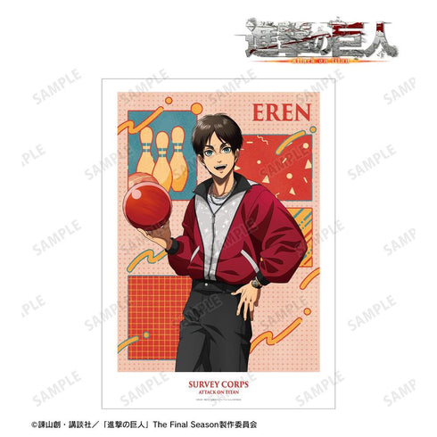 『進撃の巨人』描き下ろし エレン レトロ風ファッションver. A3マット加工ポスター【202604再販】