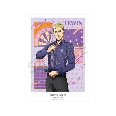 『進撃の巨人』描き下ろし エルヴィン レトロ風ファッションver. A3マット加工ポスター【202511再販】
