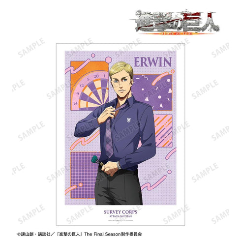 『進撃の巨人』描き下ろし エルヴィン レトロ風ファッションver. A3マット加工ポスター【202608再販】