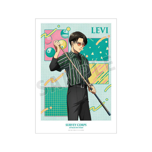 『進撃の巨人』描き下ろし リヴァイ レトロ風ファッションver. A3マット加工ポスター【202511再販】