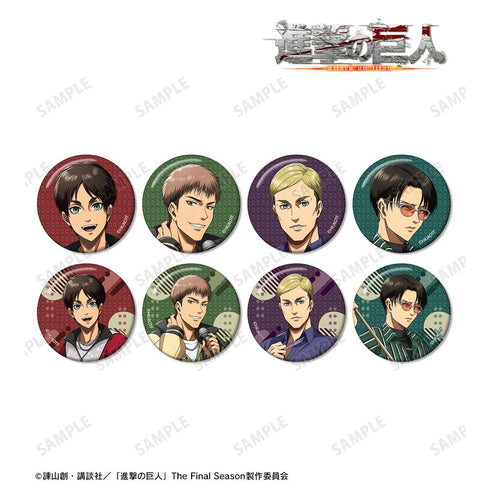 『進撃の巨人』描き下ろし レトロ風ファッションver. トレーディンググリッター缶バッジ(単位/BOX)【202511再販】