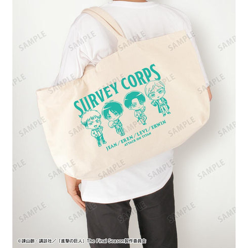 『進撃の巨人』集合 ちびキャラ アクティビティver. BIGジップトートバッグ【202511再販】