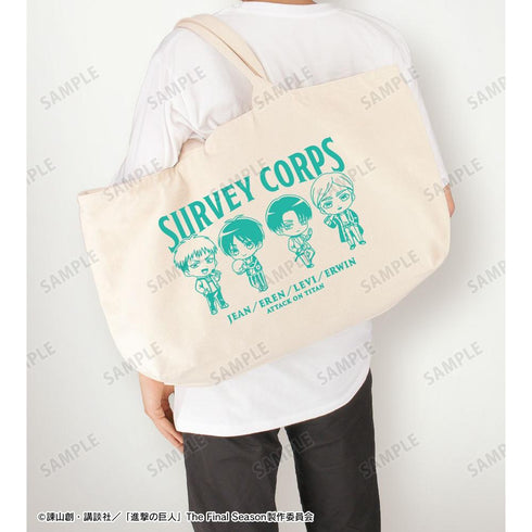 『進撃の巨人』集合 ちびキャラ アクティビティver. BIGジップトートバッグ【202604再販】