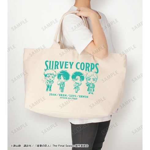 『進撃の巨人』集合 ちびキャラ アクティビティver. BIGジップトートバッグ【202511再販】