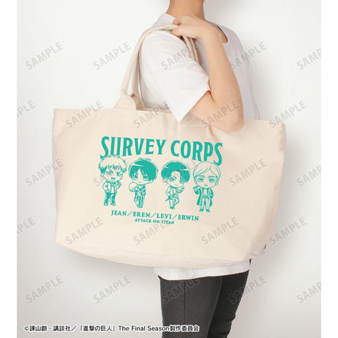 『進撃の巨人』集合 ちびキャラ アクティビティver. BIGジップトートバッグ【202604再販】