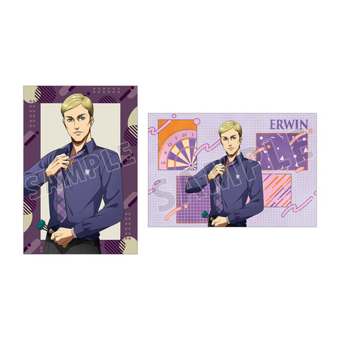 『進撃の巨人』描き下ろし エルヴィン レトロ風ファッションver. ポストカード2枚セット