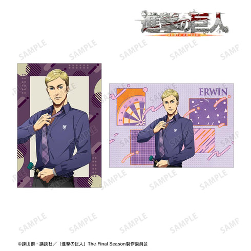 『進撃の巨人』描き下ろし エルヴィン レトロ風ファッションver. ポストカード2枚セット