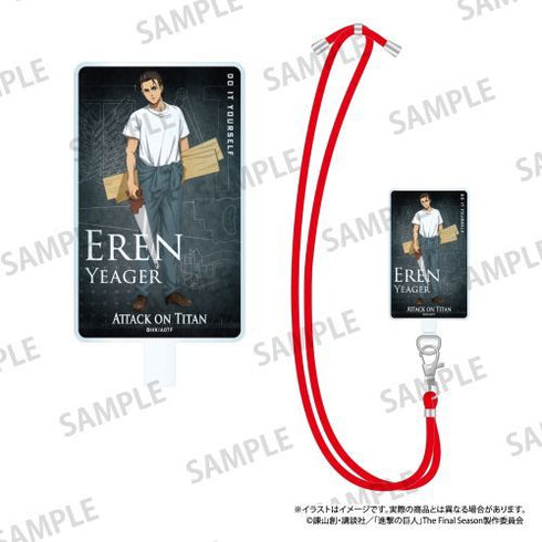 『進撃の巨人』丸紐ストラップ付きフォンタブ エレン・イェーガー(DIY)