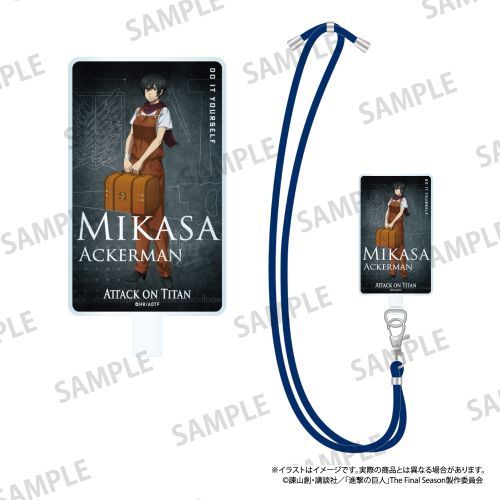 『進撃の巨人』丸紐ストラップ付きフォンタブ ミカサ・アッカーマン(DIY)
