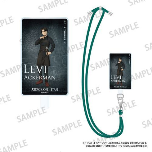 『進撃の巨人』丸紐ストラップ付きフォンタブ リヴァイ・アッカーマン(DIY)